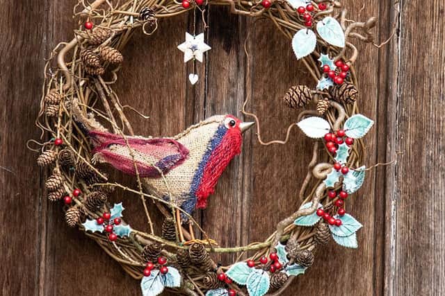 Collaboration of artists for a Christmas Wreath at Charlecote Park. Photo by Jana Eastwood