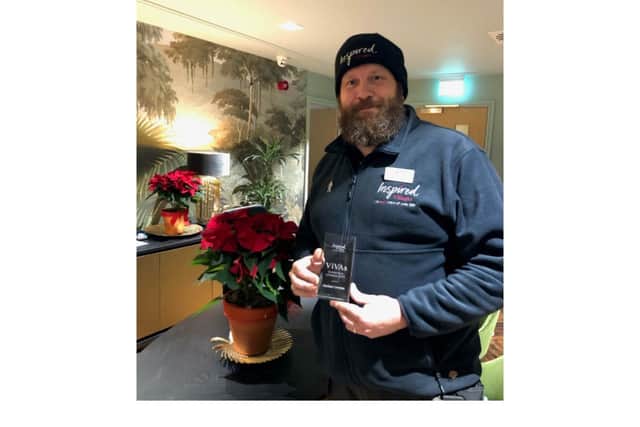 Nathan Cawston, Maintenance Manager at Austin Heath, was recognised with a VIVA award thanks to his efforts to go above and beyond at work and his dedication to helping residents. Photo supplied