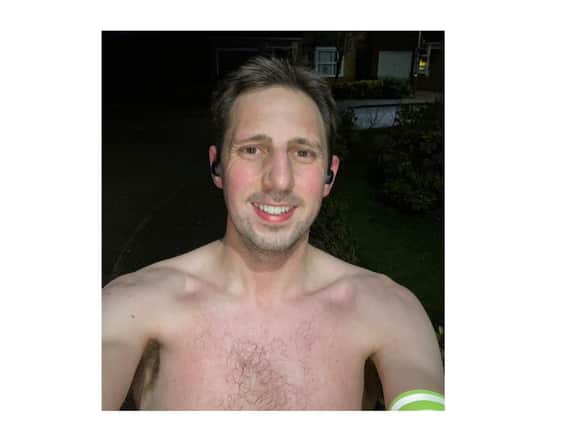 Hardy Simon Randon-Cooper, Lutterworth's topless runner.