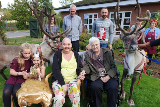 Janine and her family at the Coventry Myton Hospice in 2019.