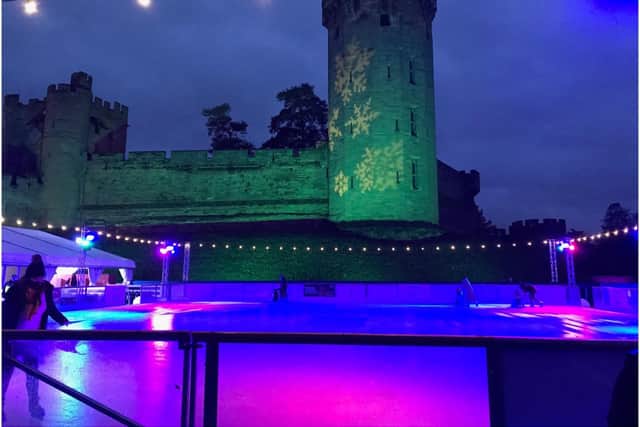 The ice rink at Warwick Castle