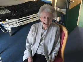 Joan Hughes celebrates her 100th birthday at Helen Ley House care home in Leamington.