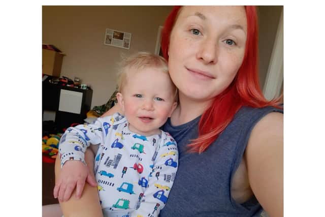 Katie Lawrence, who is 22,  will be walking 180 miles throughout January with her 18-month-old son Acer Underhill. Photo supplied