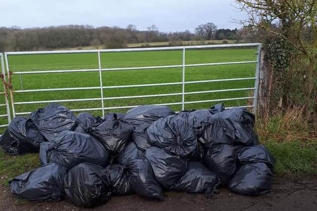 More cases of fly-tipping in the Warwick district have been reported. Photo by Kenilworth and Warwick Rural Police.