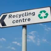 Recycling centre sign.