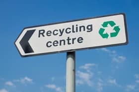 Recycling centre sign.