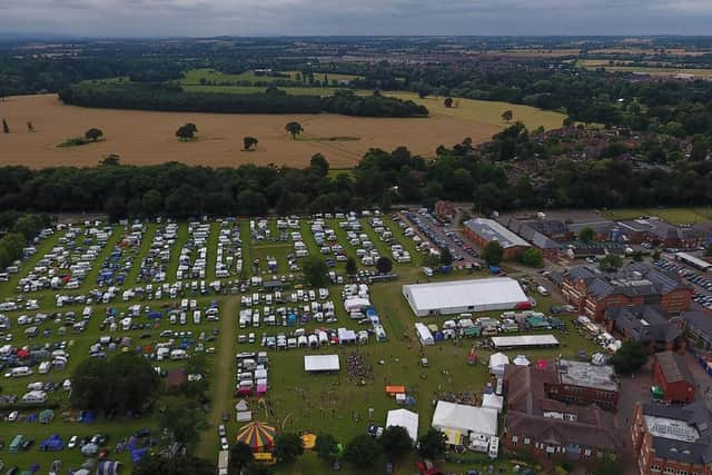 Aerial image of Warwick Folk Festival. Photo supplied