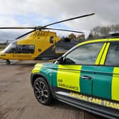 The air ambulance helicopter and critical care car. Photo supplied