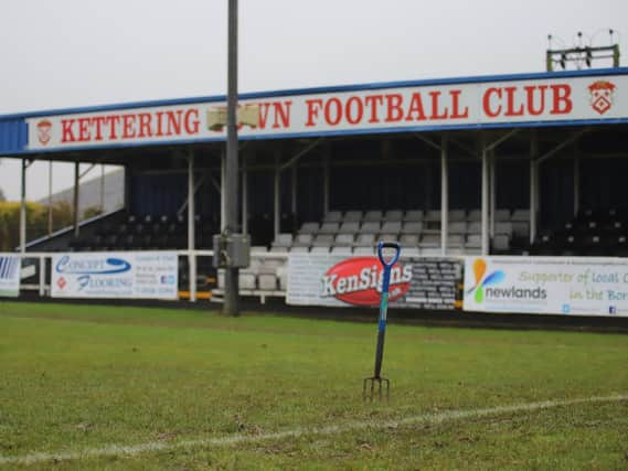 Kettering Town's FA Trophy fourth-round tie with Leamington has been called off due to a waterlogged pitch. Picture by Peter Short