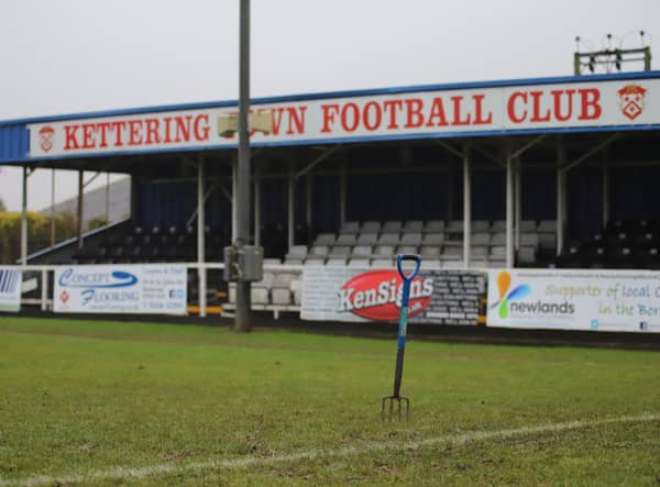 Kettering Town's FA Trophy fourth-round tie with Leamington has been called off due to a waterlogged pitch. Picture by Peter Short