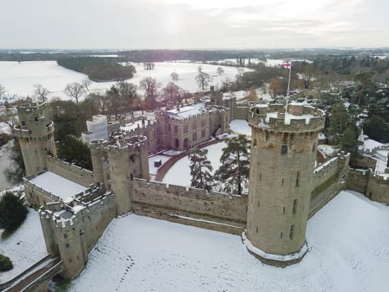 Warwick Castle in the snow. Photo by Warwick Castle
