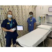Left to right: Serafina and Shaheen, who are part of the team who implanted the first patients with the LINQ II device, with Emma Spencer, patient and Trust Medical Student. Photo supplied