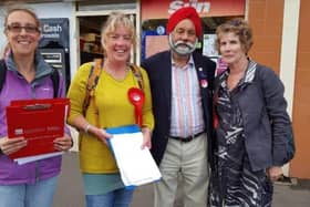 Mota Singh with fellow Leamington Labour Party members.