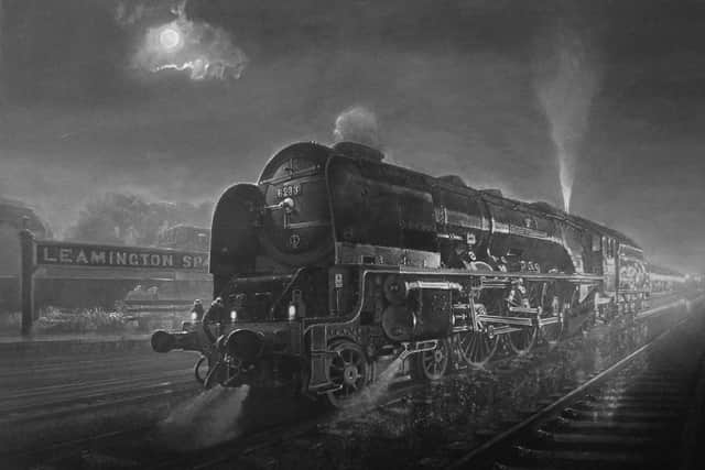 The Duchess of Sutherland no 6233 at Leamington Station LMS by Kevin Parrish.