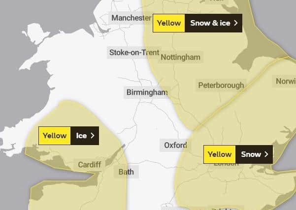 The Met Office has issued a yellow warning for parts of the county, which means there is a chance of snow and ice.