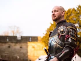 Warwick Castle’s Sir Jay will be hosting virtual Knight School classes this half term. Photo by Warwick Castle