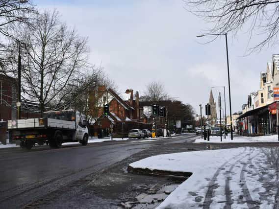 North Street appeared to be mostly clear, although still quite slushy.