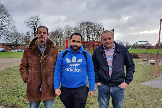 Noor Uddin, Baabzi Miah and Trevor Ford all ran to help save a man's life. Photo supplied