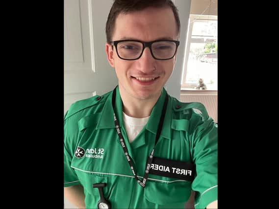 Ryan Beau-Mont in his St John Ambulance uniform.
