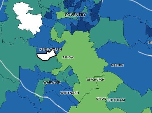The areas in white show wards which have recorded fewer than three positive Covid-19 cases in the past seven days up to February 16.