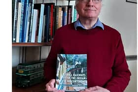 Richard Wallace with a copy of his new book, Hill Railways of the Indian Subcontinent.