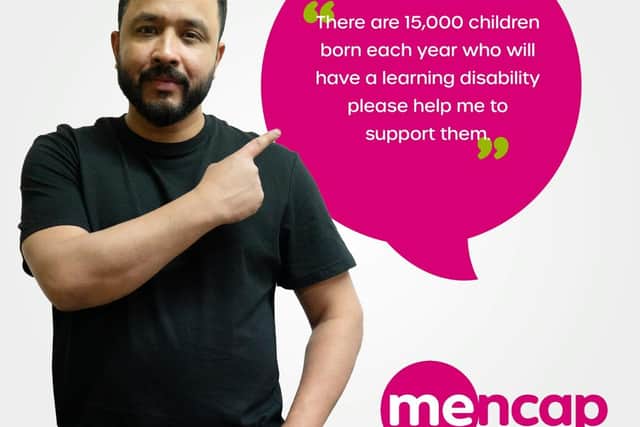 Baabzi Miah is aiming to raise £10,000 for Mencap, which is a cause close to his heart. Photo supplied by Baabzi Miah