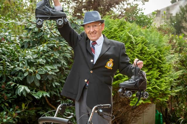 John Wilcock is taking on the challenge of skating 90 laps of the courtyard outside his flat before his 90th birthday