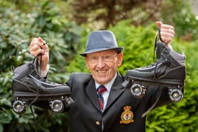 John Wilcock is taking on the challenge of skating 90 laps of the courtyard outside his flat before his 90th birthday