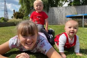 Grace with her brother and sister.