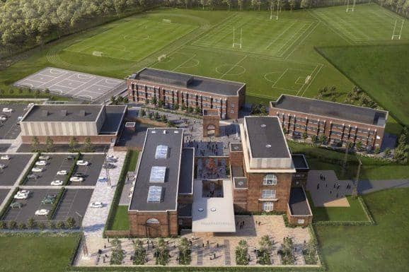 A CGI projection of how the school will look when it is finished.