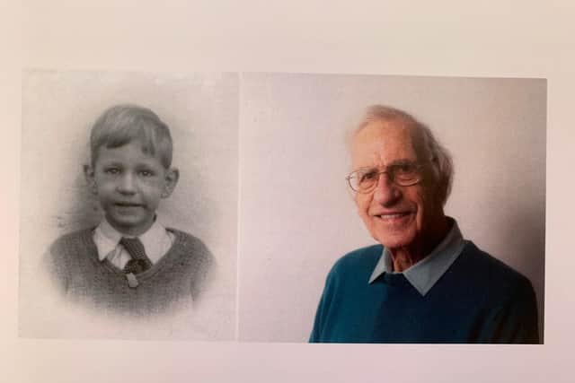 Alan Bytheway, alongside a photo of when he was a child.