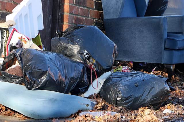 Fly-tipped waste is discovered in Rugby four times a day on average.