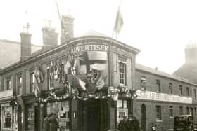 An archive photograph of the Rugby Advertiser offices in Albert Street - a little after Edward's time.