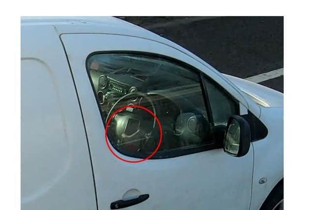 A van driver caught using a mobile phone on the M40 in Warwickshire in February.