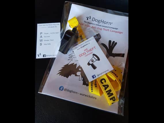 The whistle and lanyard pack. Photo supplied by DogHorn Warwickshire.