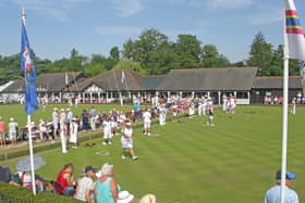 The bowling greens in Victoria Park, Leamington.
