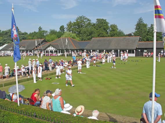 The bowling greens in Victoria Park, Leamington.