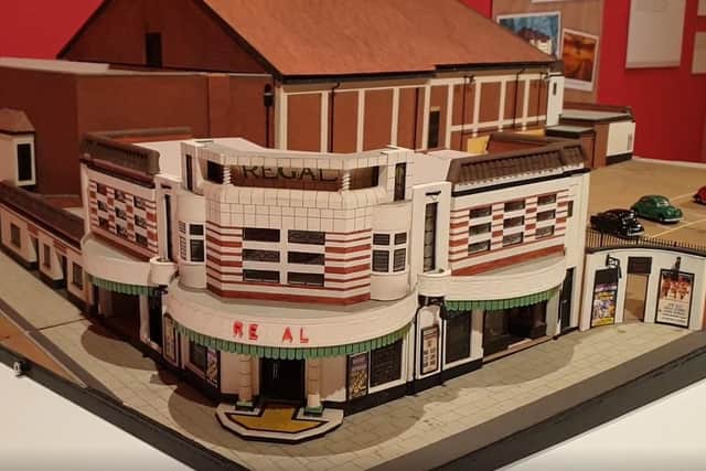 Peter Lee's model of The Regal Cinema in Leamington on display at Leamington Art Gallery and Museum.