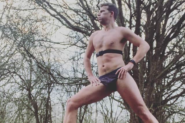 Charles Neale is taking on a 200k charity running challenge - in his Speedos. Photo supplied