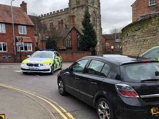 Police stopped the vehicle in Warwick town centre. Photo by OPU Warwickshire