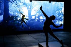 EM Williams in the studio and the virtual world as Puck. Photo by Stuart Martin (c) RSC