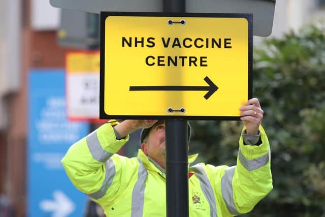Half of people in the Warwick district have received their first dose of a Covid-19 vaccine, figures reveal.