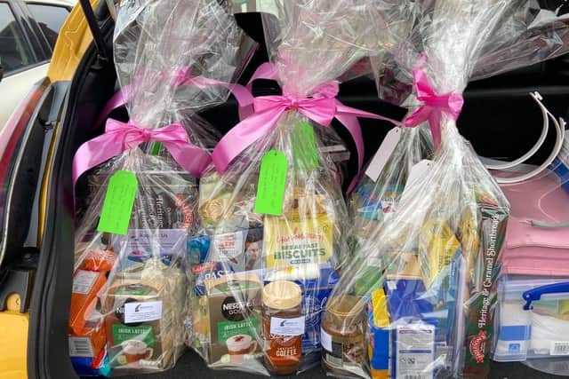 Some of the donated hampers. Photo supplied