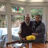 Martin and Lesley Kipling inside their conservatory. Photo supplied