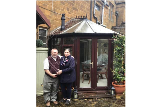 Martin and Lesley Kipling by their conservatory. Photo supplied