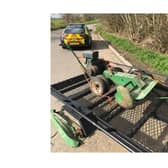 Police have recovered a valuable mower and trailer tucked away in a rural lay-by near Lutterworth.