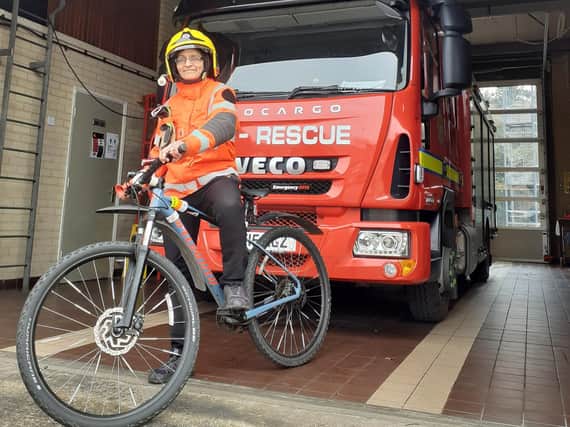 Alison Insley on-call firefighter from Kenilworth is cycling to every fire station in Warwickshire over three days in May to raise money for two charities close to her heart.