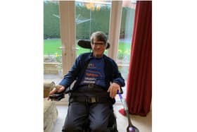 Andy Laird is set to take part in the timed-trial egg and spoon race using his electric wheelchair. Photo supplied