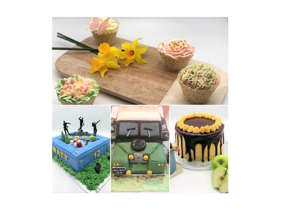 Some of the cakes Kate Alderman has designed.