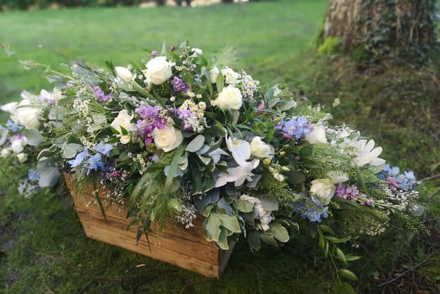 One of the funeral flower arrangements by Claire Cooper of Solace Flowers. Photo supplied
